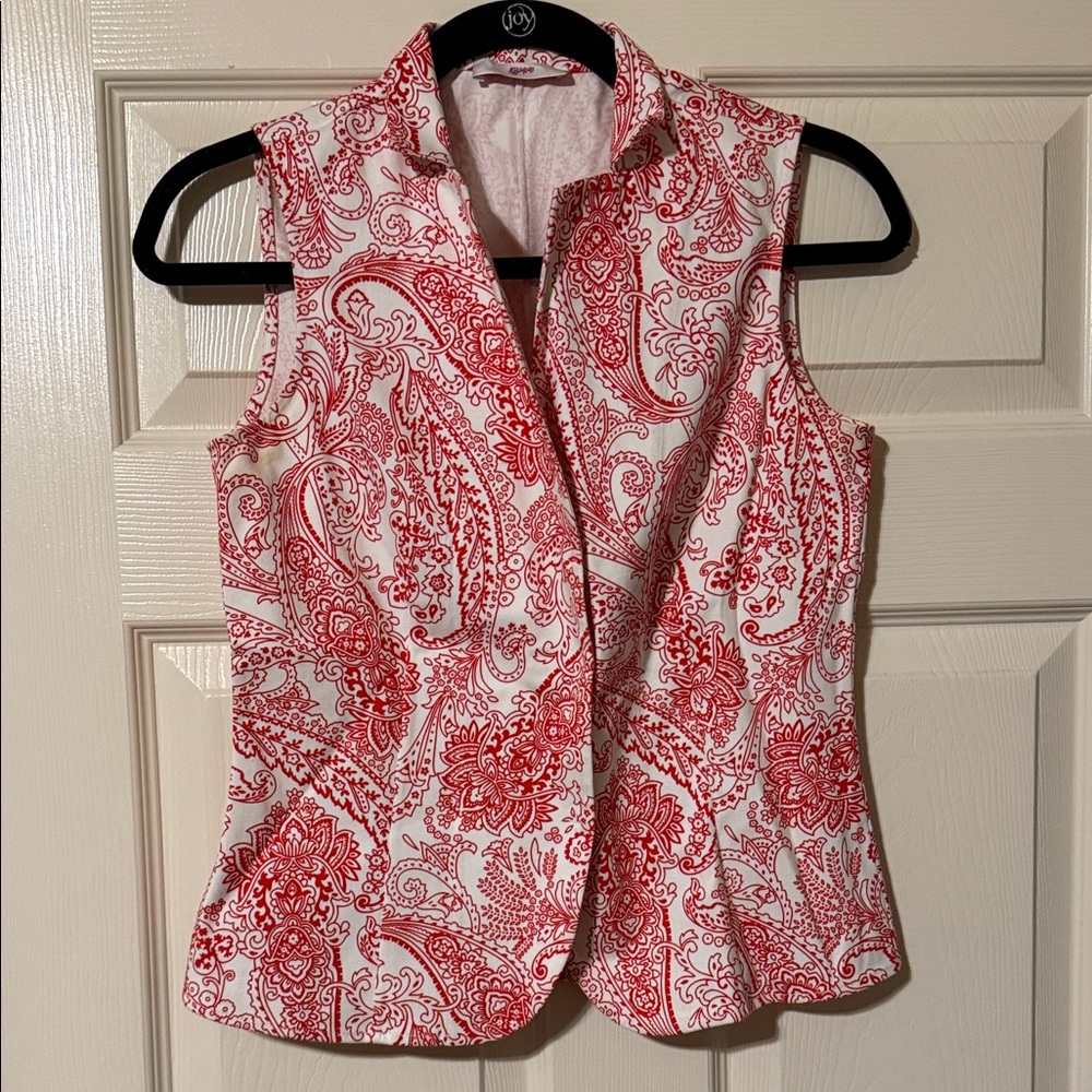 Leggiadro Red and White Paisley Button Down Shirt
